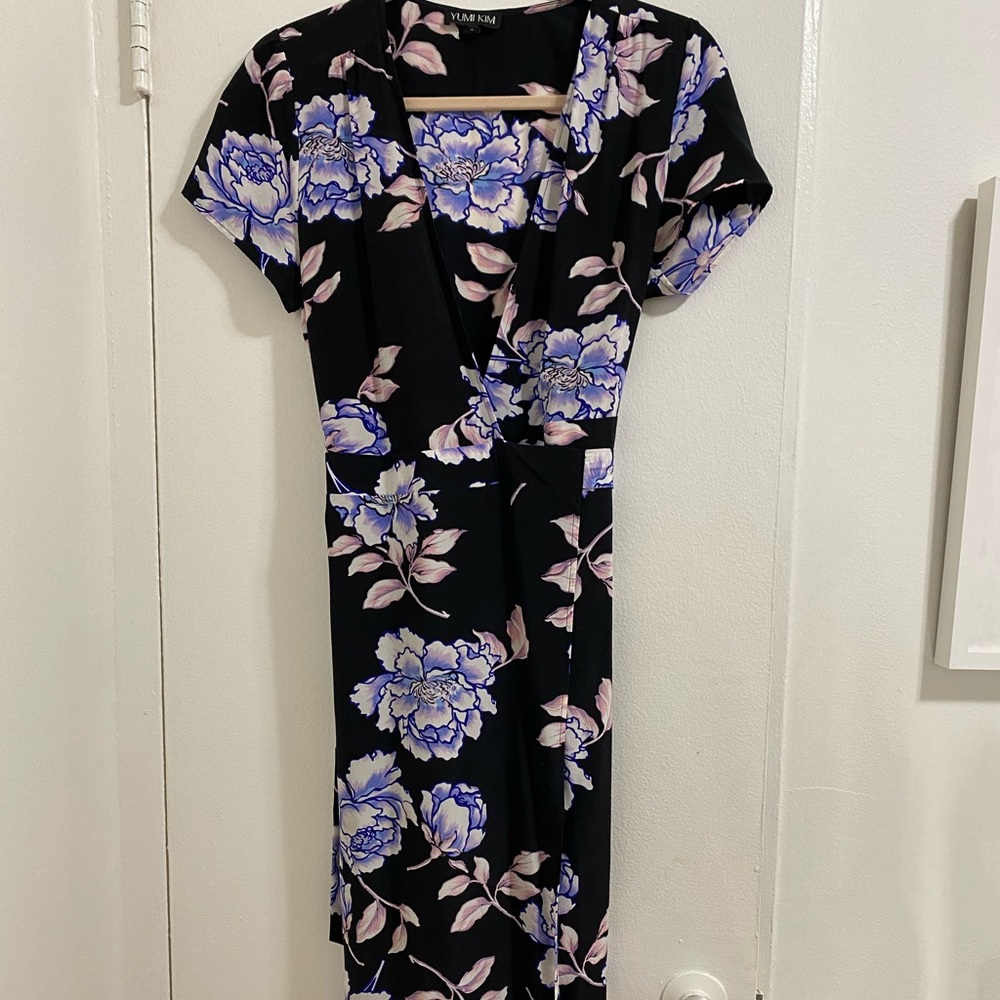 Yumi Kim Silk Midi Wrap Dress